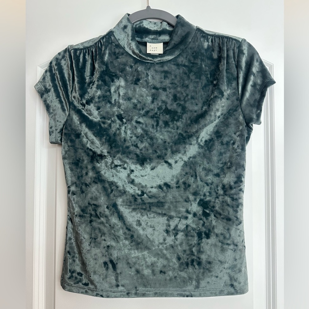 Velvet Top in blue/green